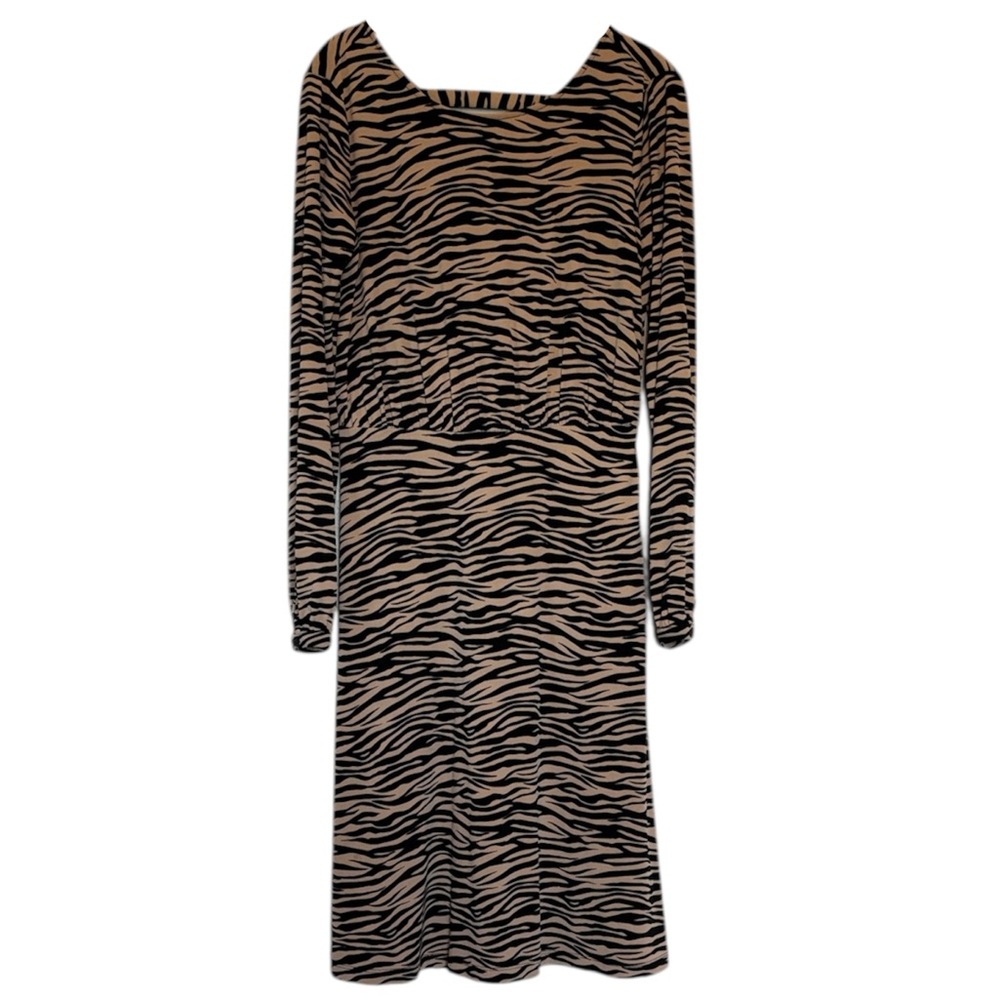 LOFT Animal Print Long Sleeve Dress size 0